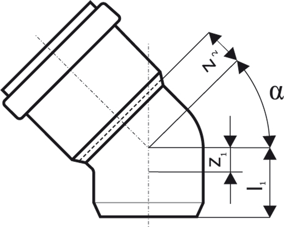 KG-Bogen PVC DN 125 mit Dichtring